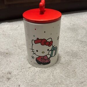 NWT Hello Kitty Red and White Ceramic Cookie Jar